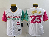 Youth San Diego Padres #23 Fernando Tatis Jr White Number 2022 City Connect Cool Base Stitched Jersey,baseball caps,new era cap wholesale,wholesale hats